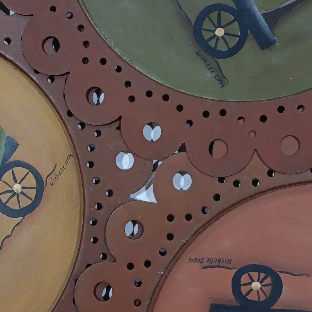 Folkart Metal Scalloped Plates - Chicken Cow Sheep